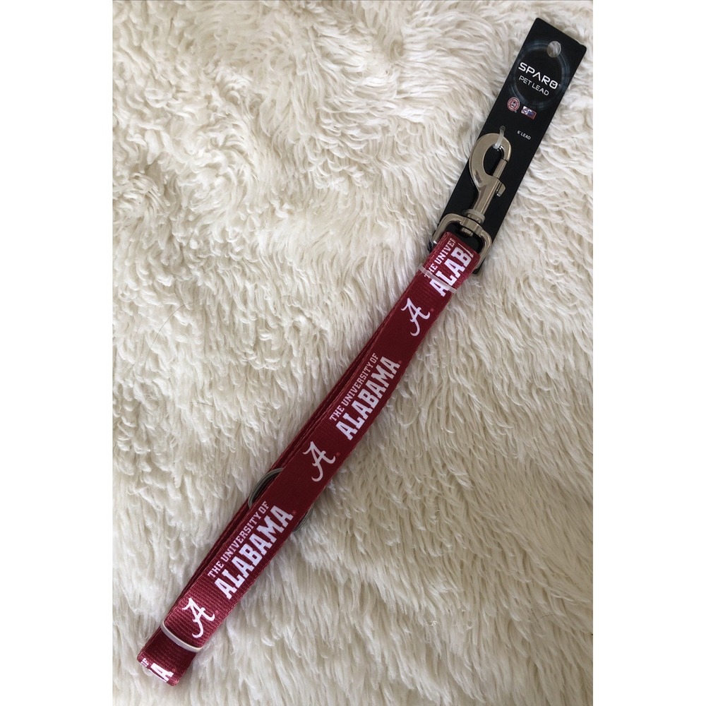 The University Alabama Crimson Tide 6FT Nylon Leash Lead 6 Ft. Red Large Dog